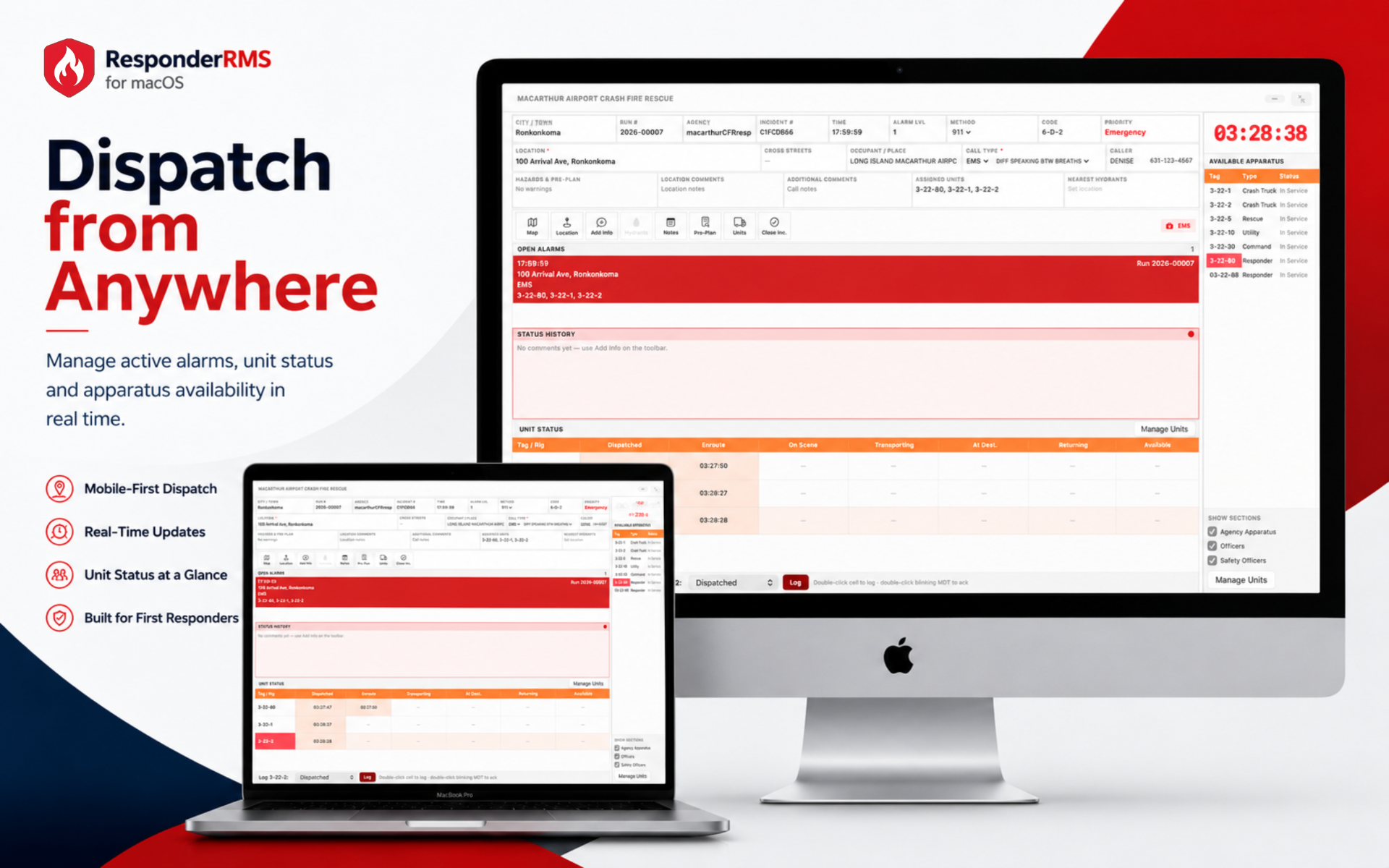 ResponderRMS desktop dispatch workspace supporting agency operations